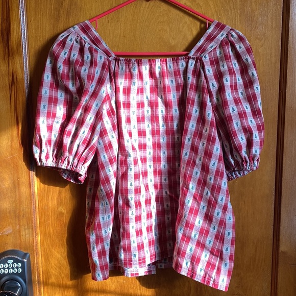 Western-themed checkered blouse and skirt - Picture 4 of 5